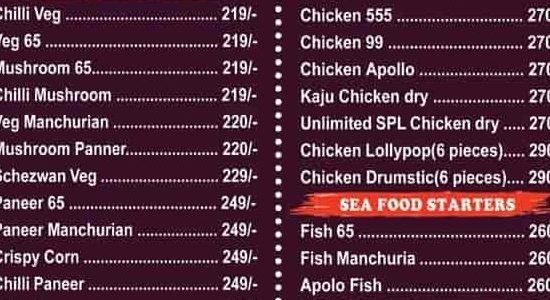 un limited multi cuisine restaurant kakinada